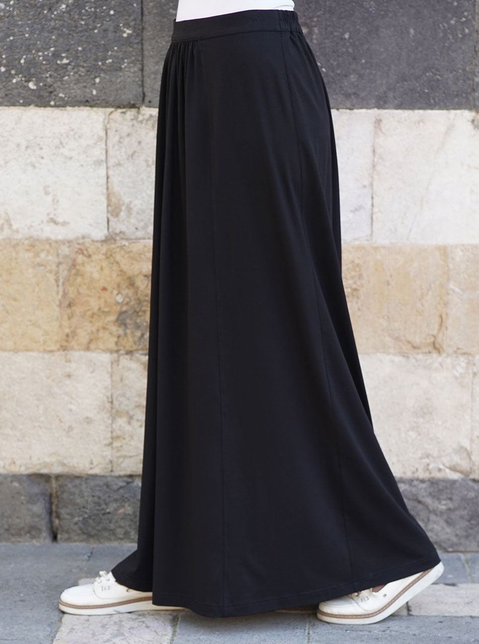 Ruched Front Jersey Maxi Skirt